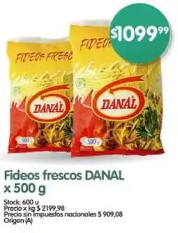 Supermercados Buenos Días DANAL fideos frescos oferta