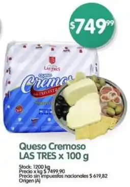Supermercados Buenos Días Las tres queso cremoso oferta