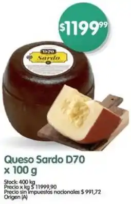 Supermercados Buenos Días Sardo D70 queso oferta