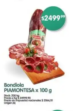 Supermercados Buenos Días Piamontesa bondiola oferta