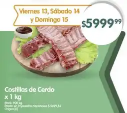 Supermercados Buenos Días Costillas de cerdo oferta