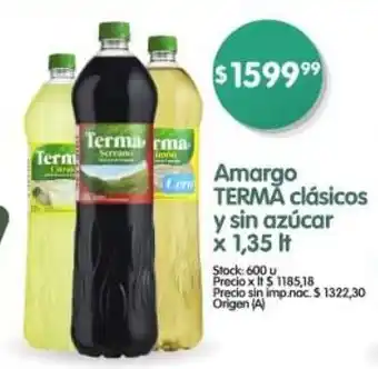 Supermercados Buenos Días Terma amargo clásicos y sin azúcar oferta