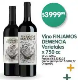 Supermercados Buenos Días FINJAMOS DEMENCIA vino varietales oferta
