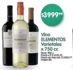 Supermercados Buenos Días ELEMENTOS vino varietales oferta