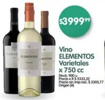 Supermercados Buenos Días ELEMENTOS vino varietales oferta