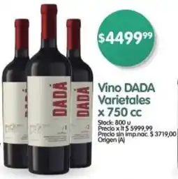 Supermercados Buenos Días DADA vino varietales oferta