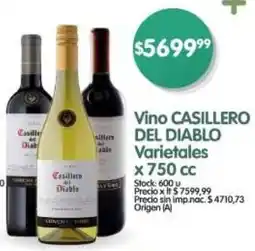 Supermercados Buenos Días Casillero del diablo vino varietales oferta