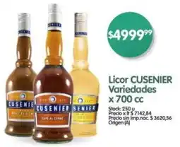 Supermercados Buenos Días CUSENIER licor Vvariedades oferta