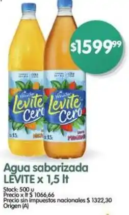 Supermercados Buenos Días Levite cero agua saborizada oferta