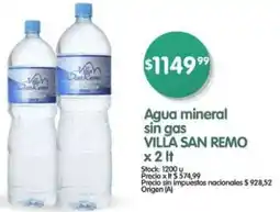Supermercados Buenos Días Villa san remo agua mineral sin gas oferta