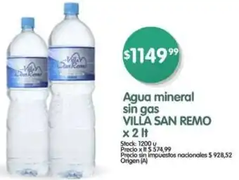 Supermercados Buenos Días Villa san remo agua mineral sin gas oferta