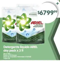 Supermercados Buenos Días ARIEL detergente líquido doy pack x 3 it oferta