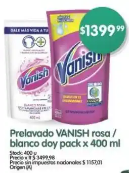 Supermercados Buenos Días Vanish prelavado rosa/ blanco doy pack oferta