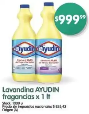 Supermercados Buenos Días Ayudin lavandina fragancias oferta