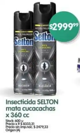 Supermercados Buenos Días Selton insecticida mata cucacachas oferta