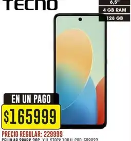 Coto TECNO Celular spark 20c oferta