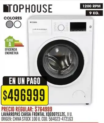 Coto TOPHOUSE Lavarropas carga frontal oferta