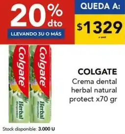 Nini Mayorista Colgate crema dental herbal natural protect oferta