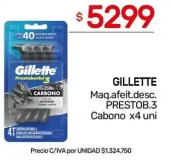 Nini Mayorista Gillette Maq.afeit.desc. prestob.3 cabono oferta