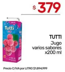 Nini Mayorista Tutti jugo varios sabores oferta