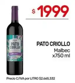Nini Mayorista Pato criollo malbec oferta