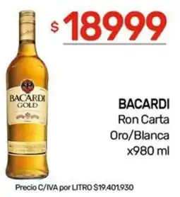 Nini Mayorista Bacardi gold ron carta oro/blanca oferta