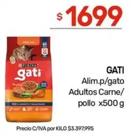 Nini Mayorista PURINA gati alim.p/gato adultos carne/ pollo oferta