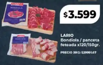Supermayorista Vital LARIO Bondiola / panceta feteada oferta