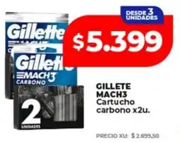 Supermayorista Vital Gillete mach3 cartucho carbono oferta
