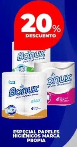Supermayorista Vital Bonux especial papeles higienicos marca propia oferta