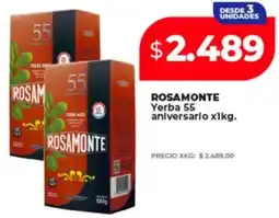 Supermayorista Vital Rosamonte yerba 55 aniversario oferta