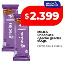 Supermayorista Vital Milka chocolate c/ leche gracias oferta
