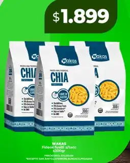 Supermayorista Vital Chia wakas fideos fusilli s/tacc oferta