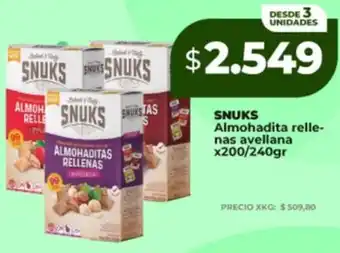 Supermayorista Vital Snuks almohadita relle- nas avellana oferta