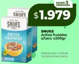 Supermayorista Vital Snuks aritos frutales s/tacc oferta