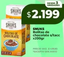 Supermayorista Vital Snuks bolitas de chocolate s/tacc oferta