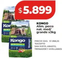 Supermayorista Vital Kongo alim. perro nat. med/ grande oferta