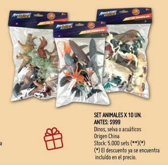 Changomas Set animales x 10 un oferta