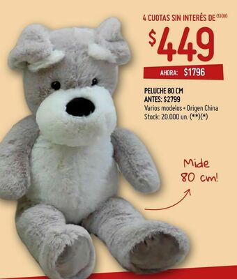Changomas Peluche 80 cm oferta