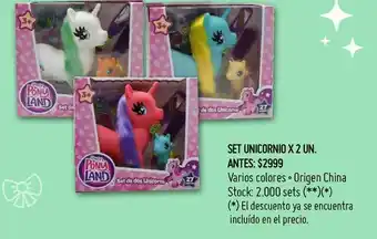 Changomas Set unicornio x 2 un. oferta