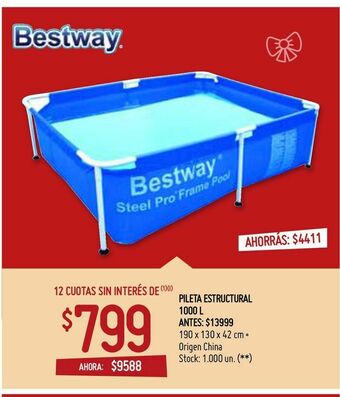 Changomas Pileta estructural 1000 l oferta