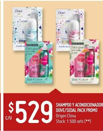 Changomas Shampoo y acondicionador dove/sedal pack promo oferta
