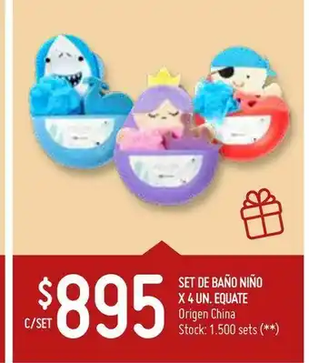 Changomas Set de baño niño x 4 un.equate oferta