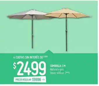 Changomas Sombrilla 3 m naturalogris oferta