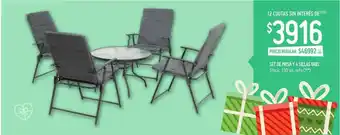 Changomas Set de mesa y 4 sillas gris oferta