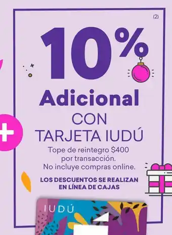 -10% adicional con tarjeta iudú