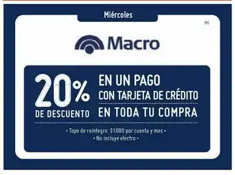 Changomas Banco macro -20% oferta