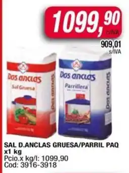 Maxiconsumo Dos anclas sal gruesa/parrillera paq oferta