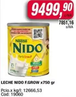 Maxiconsumo Nestlé nido f.grow leche oferta