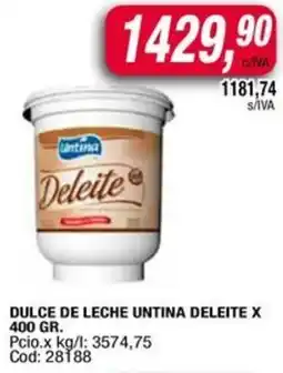 Maxiconsumo Untina deleite dulce de leche oferta